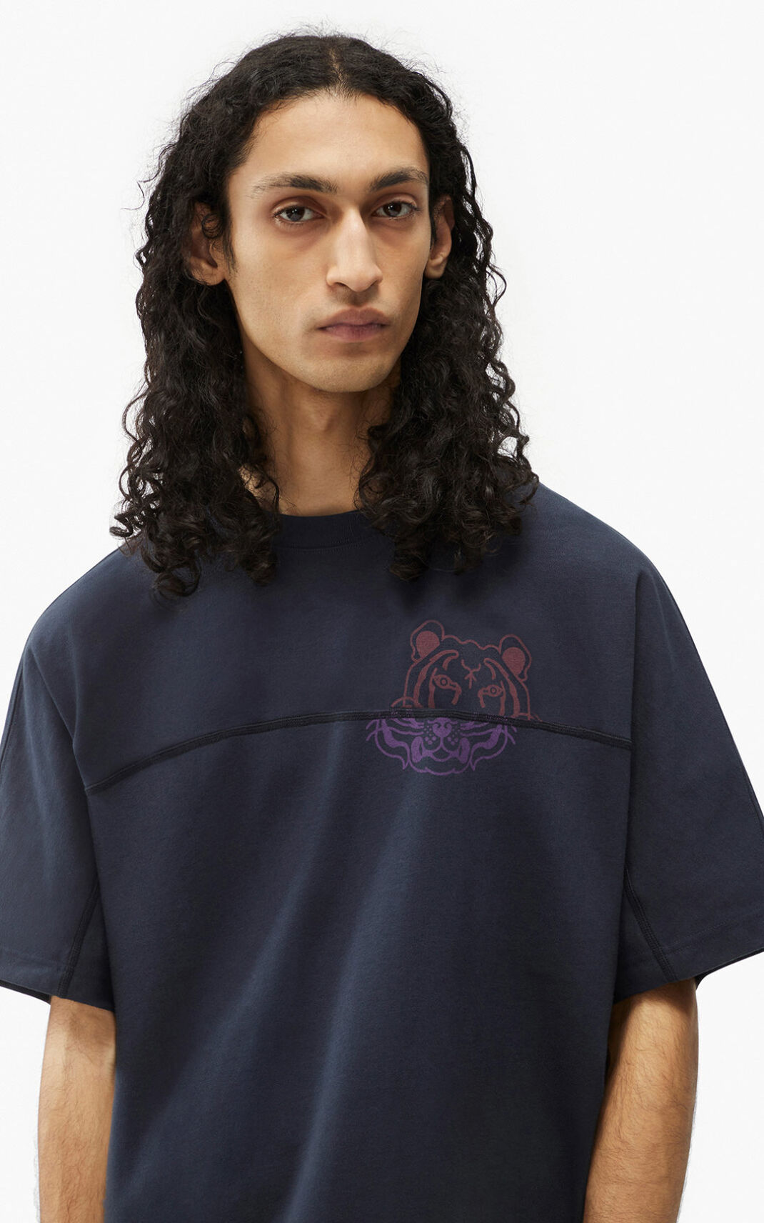 Camisetas Kenzo K Tiger oversized Hombre Azules Negras - SKU.5088758